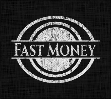 Fast Money chalk emblem, retro style, chalk or chalkboard texture