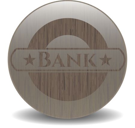 Bank vintage wooden emblem