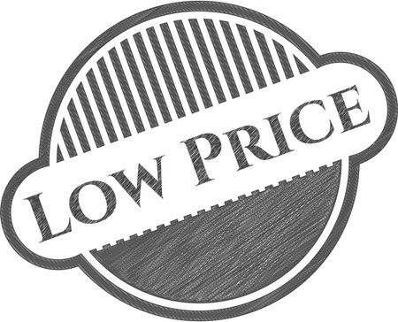 Low Price emblem drawn in pencil