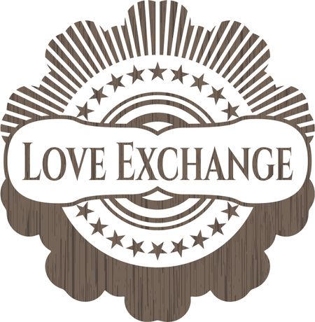 Love Exchange realistic wooden emblem