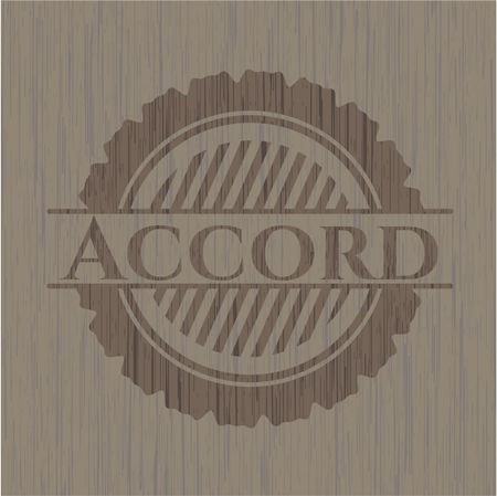 Accord retro style wooden emblem