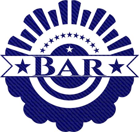 Bar badge with denim background