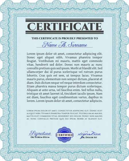 certificate template eps10 jpg of achievement diploma vector illustration design completion