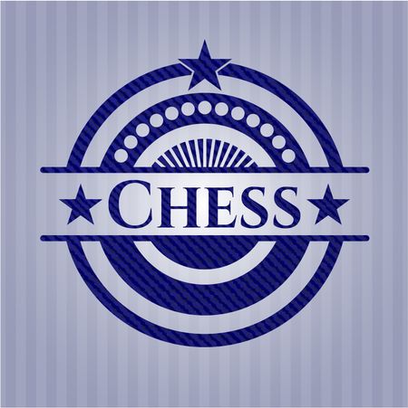 Chess jean or denim emblem or badge background