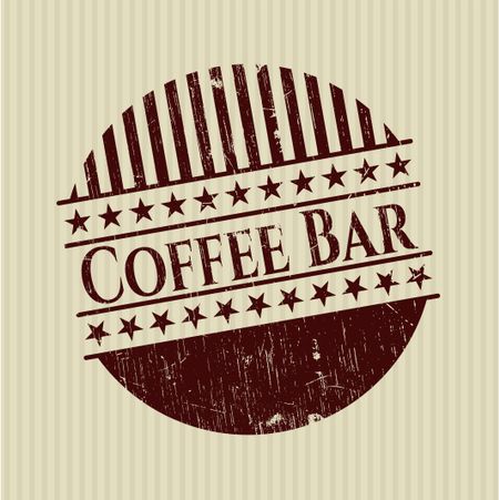 Coffee Bar grunge style stamp
