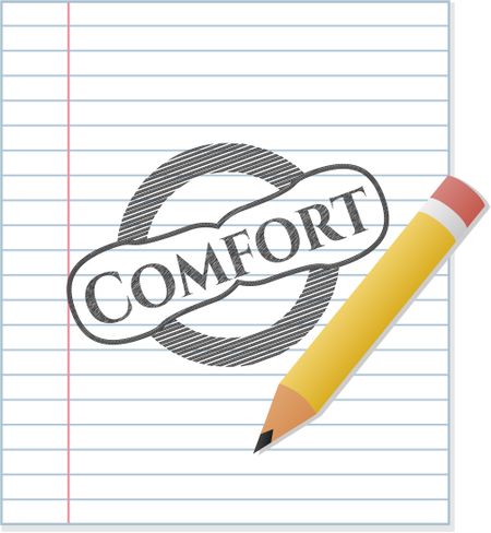 Comfort emblem draw with pencil effect