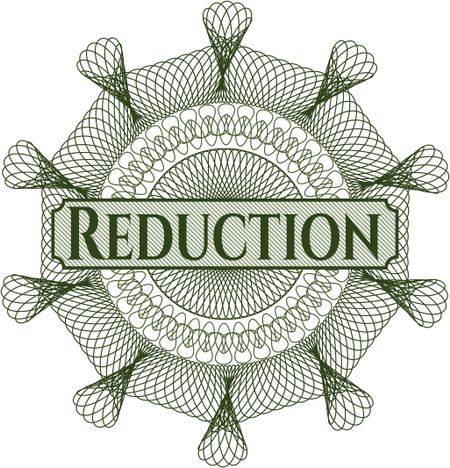 Reduction inside money style emblem or rosette