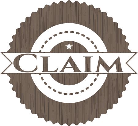 Claim retro style wooden emblem