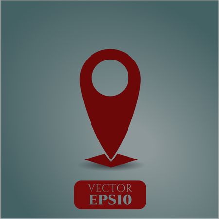 map pointer icon vector symbol flat eps jpg app web