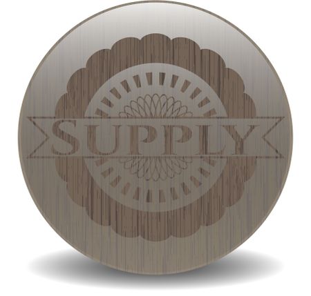 Supply wooden emblem. Retro