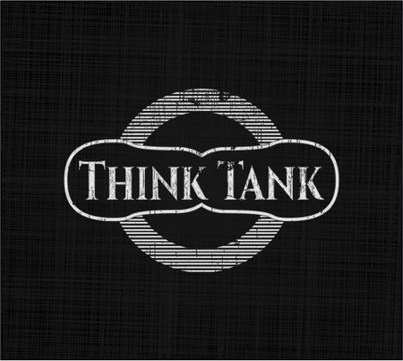 Think Tank chalkboard emblem written on a blackboard