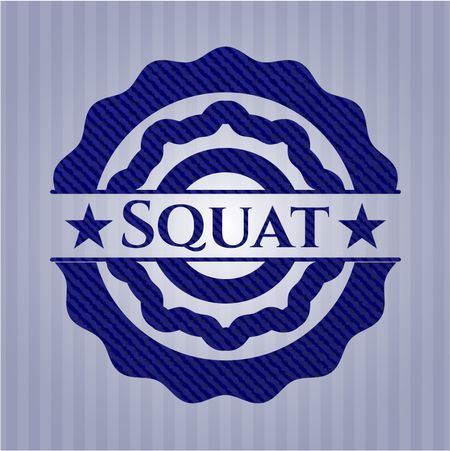 Squat badge with denim texture