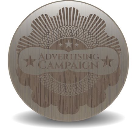 Advertising Campaign retro style wood emblem