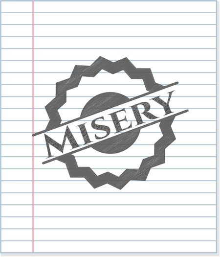 Misery draw with pencil effect