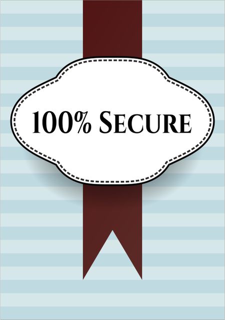 100% Secure colorful poster