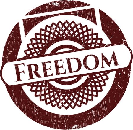 Freedom rubber grunge stamp