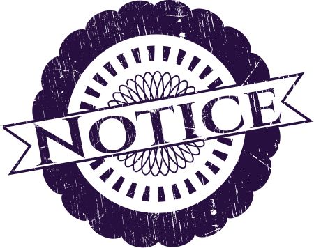 Notice rubber grunge stamp