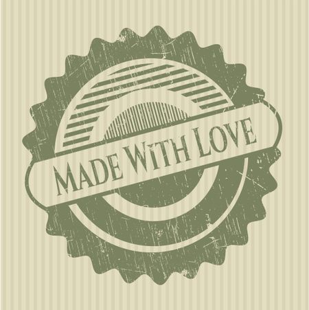 Made With Love rubber grunge stamp