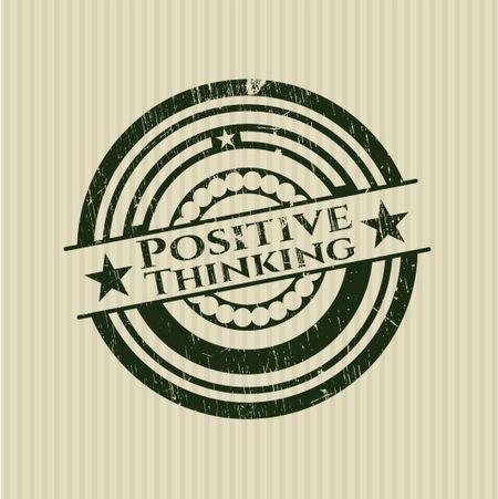 Positive Thinking rubber grunge stamp