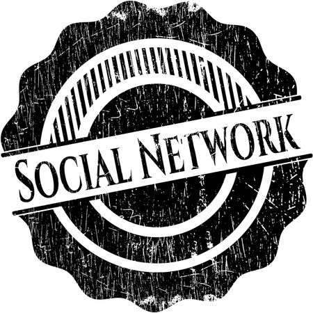 Social Network rubber grunge texture stamp