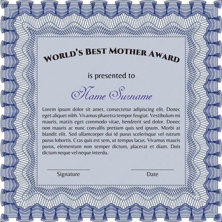 World's Best Mother Award Template. Customizable, Easy to edit and change colors. Complex background. Excellent design. 