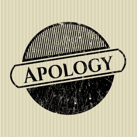 Apology rubber grunge texture stamp
