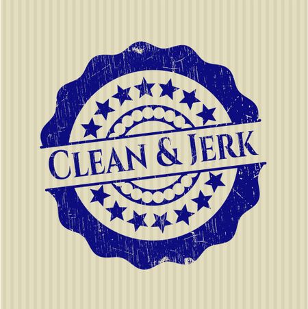 Clean & Jerk rubber grunge stamp