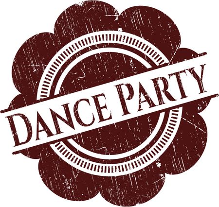 Dance Party rubber grunge stamp