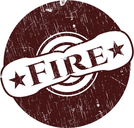 Fire rubber grunge stamp
