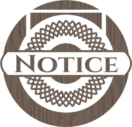 Notice vintage wood emblem