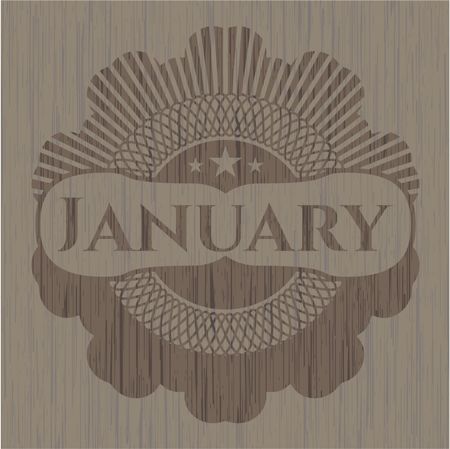 January wooden signboards