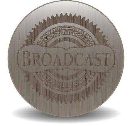 Broadcast retro wood emblem