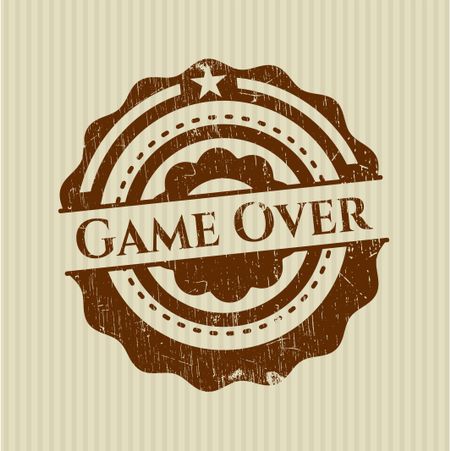 Game Over rubber stamp with grunge texture