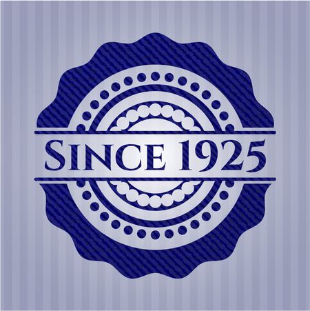 Since 1925 emblem with denim high quality background