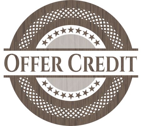Offer Credit retro wood emblem
