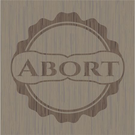 Abort vintage wood emblem