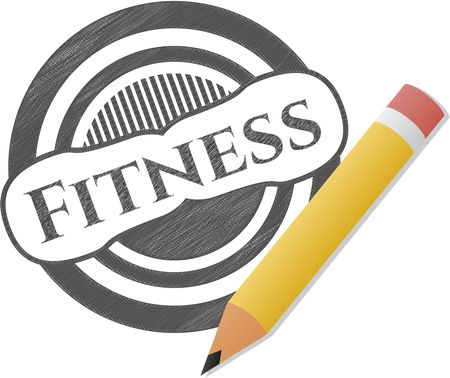 Fitness drawn with pencil strokes