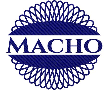 macho-badge-denim-texture-423690793 Macho badge with denim texture