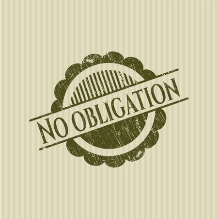 No obligation grunge stamp