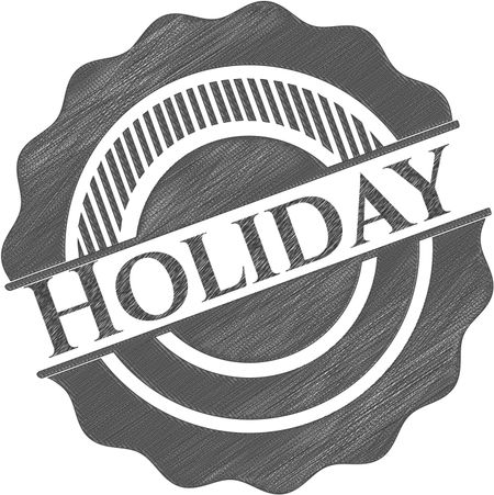 Holiday emblem drawn in pencil