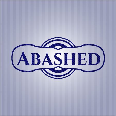 Abashed badge with denim texture
