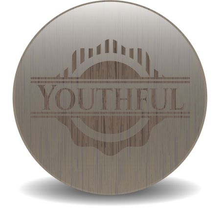 Youthful vintage wood emblem