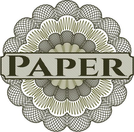 Paper written inside a money style rosette
