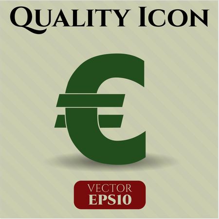 euro icon vector symbol flat eps jpg app web concept website