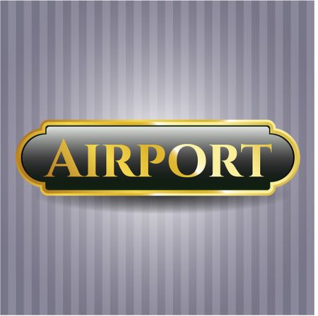 Airport gold shiny emblem