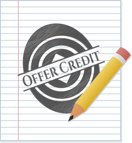Offer Credit emblem drawn in pencil