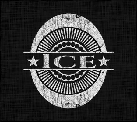 Ice chalk emblem written on a blackboard
