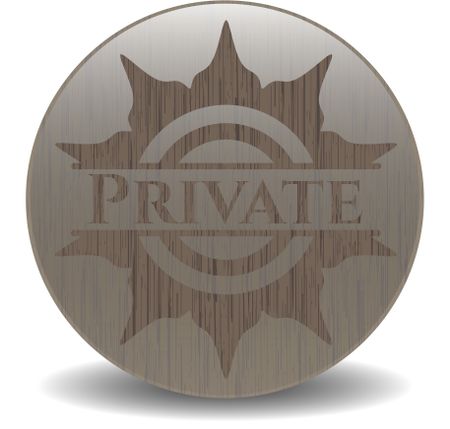 Private vintage wooden emblem