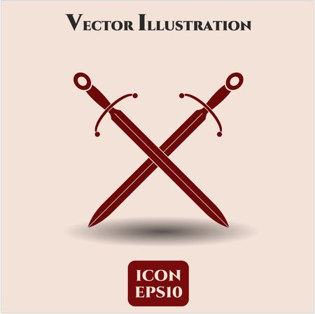 Crossed Swords icon vector symbol flat eps jpg app