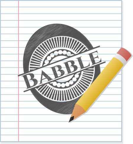 Babble emblem draw with pencil effect